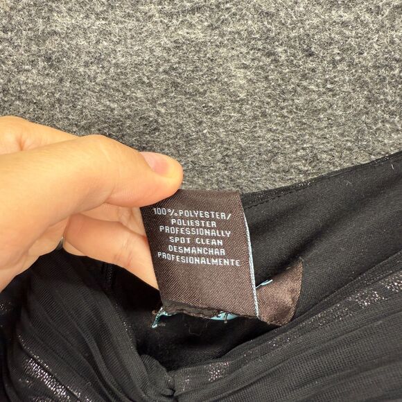 Camille Dress Women 12 Black Striped Shift Midi Zipper Sleeveless Sequin Casual - Picture 6 of 7